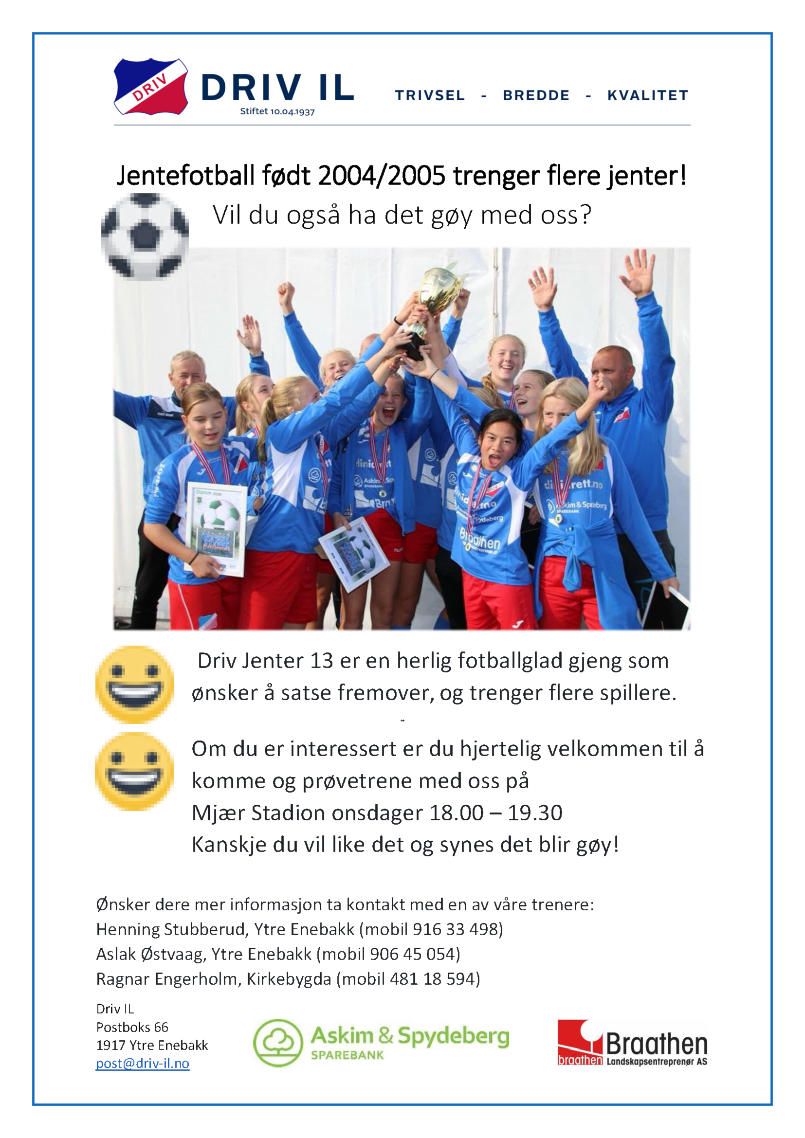 Vil du ha det gøy med fotball jenter født 2004 og 2005?